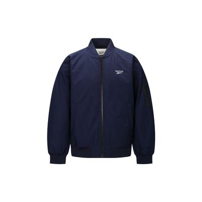 Reebok Solid Color Casual Versatile Jacket Unisex Jacket Navy-Blue 24FRE201UGN1