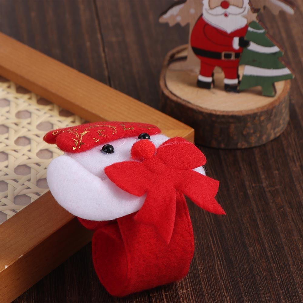 10\20pcs Christmas Santa Claus Snowman Deer Patting Circle Bracelet Decoration For Xmas Children Gift New Year Party Toy Decor