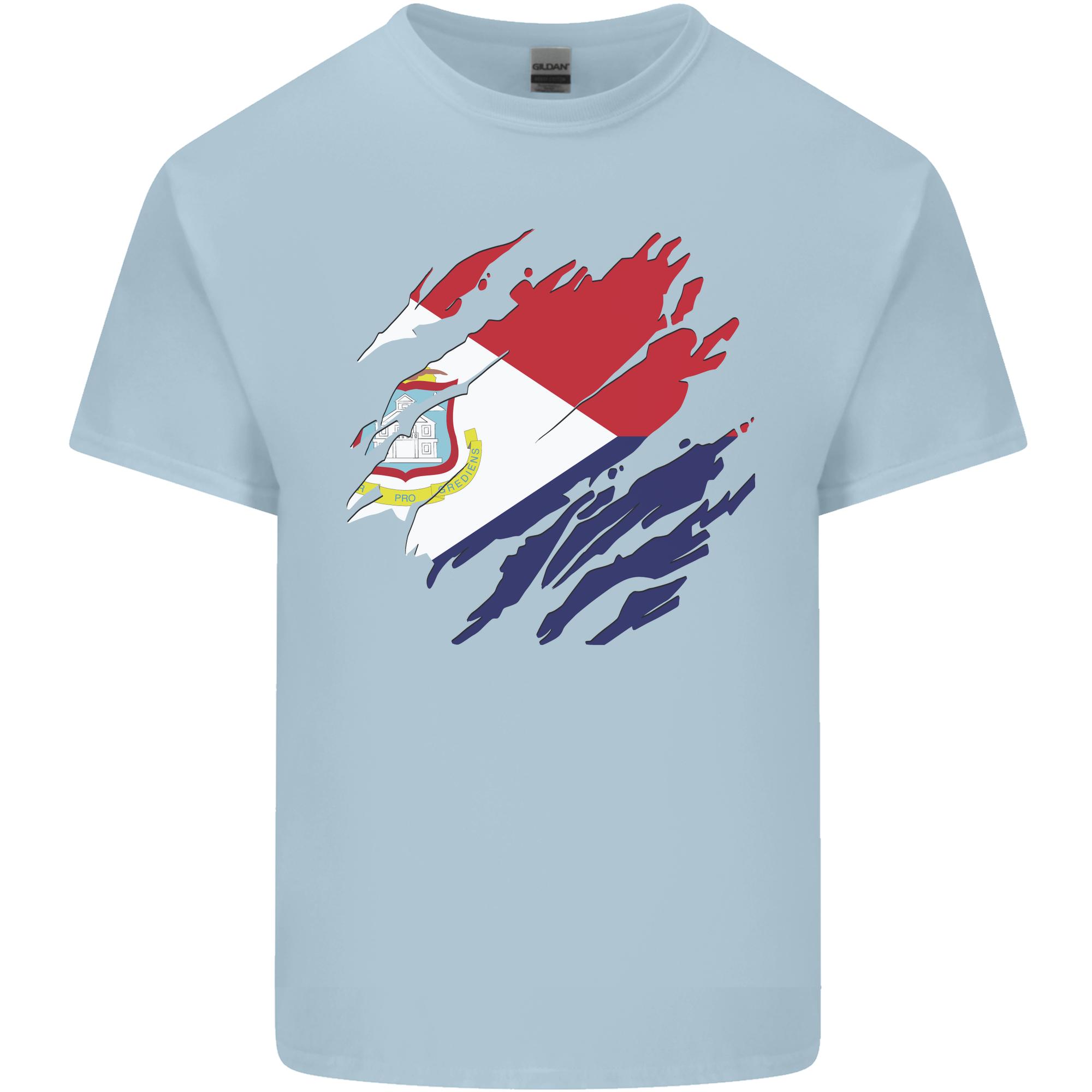 Torn Flag Saint Martin Unisexs Light Cotton TShirt S