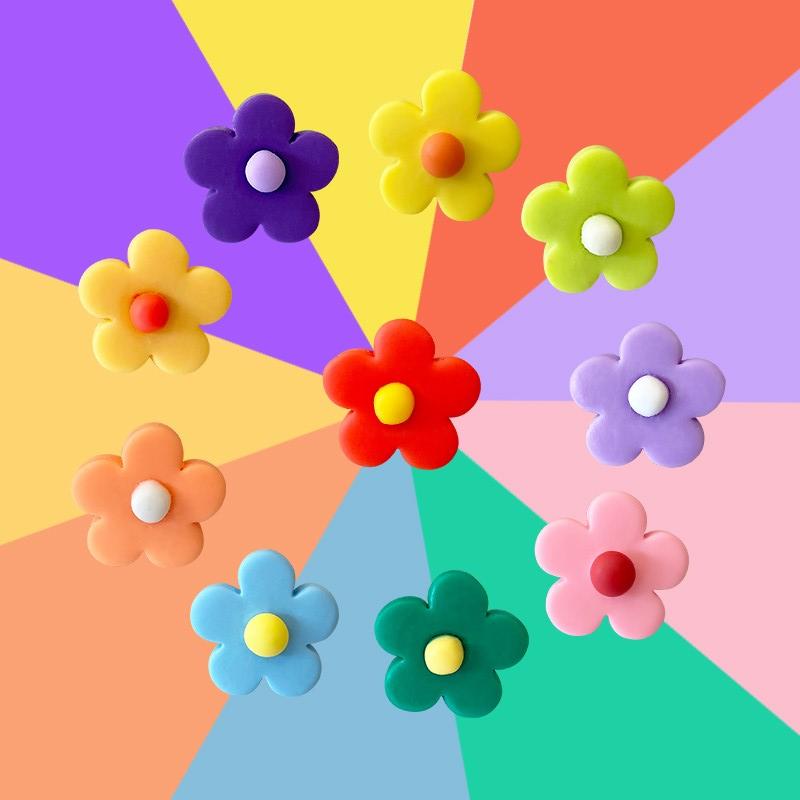 1 Pair/2pc Shoelaces Decoration Flower Clip Shoe Buckle Cute Sneaker Canvas Cartoon Shoe Charm Trend Color Shoe Laces Accesories