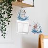 Cartoon Polar Bear Bedroom Living Room Switch Background Beautification Wall Stickers