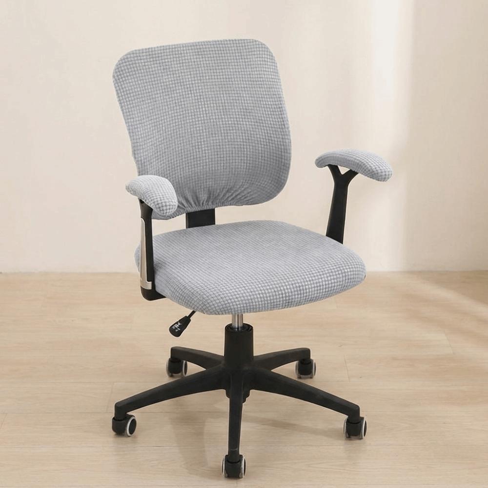 Solid Color Office Chair Covers Polyester Elastic Computer Split Seat Cover Stretchable Dustproof Chair Seat Slipcovers