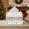 2D Flat 1pc, Tissue Box. Heart Pattern Napkin Dispenser, Reusable, Daily Desktop Tissue Organizer, Suitable for Kitchen Living Room Bedroom Bathroom,