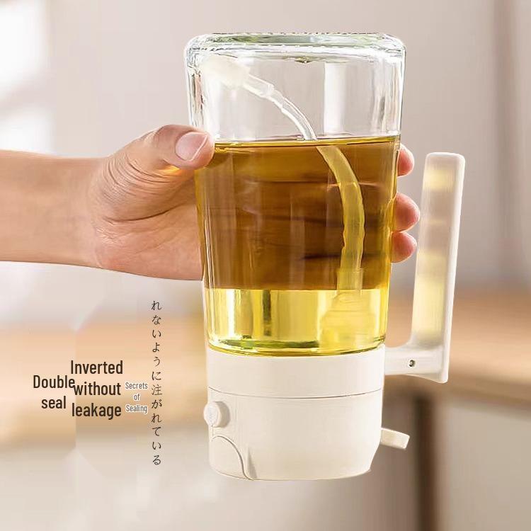 High-End Glass Oil Sprayer: Two-in-One Kitchen & Household Edible Oil Bottle