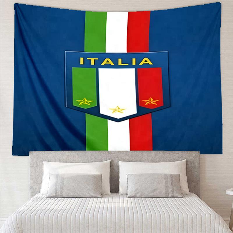 1PC Italian Football Crest Printed Tapestry Room Decoration Wall Hanging for Living Room Bedroom, dormitory, Birthday and Christmas gifts