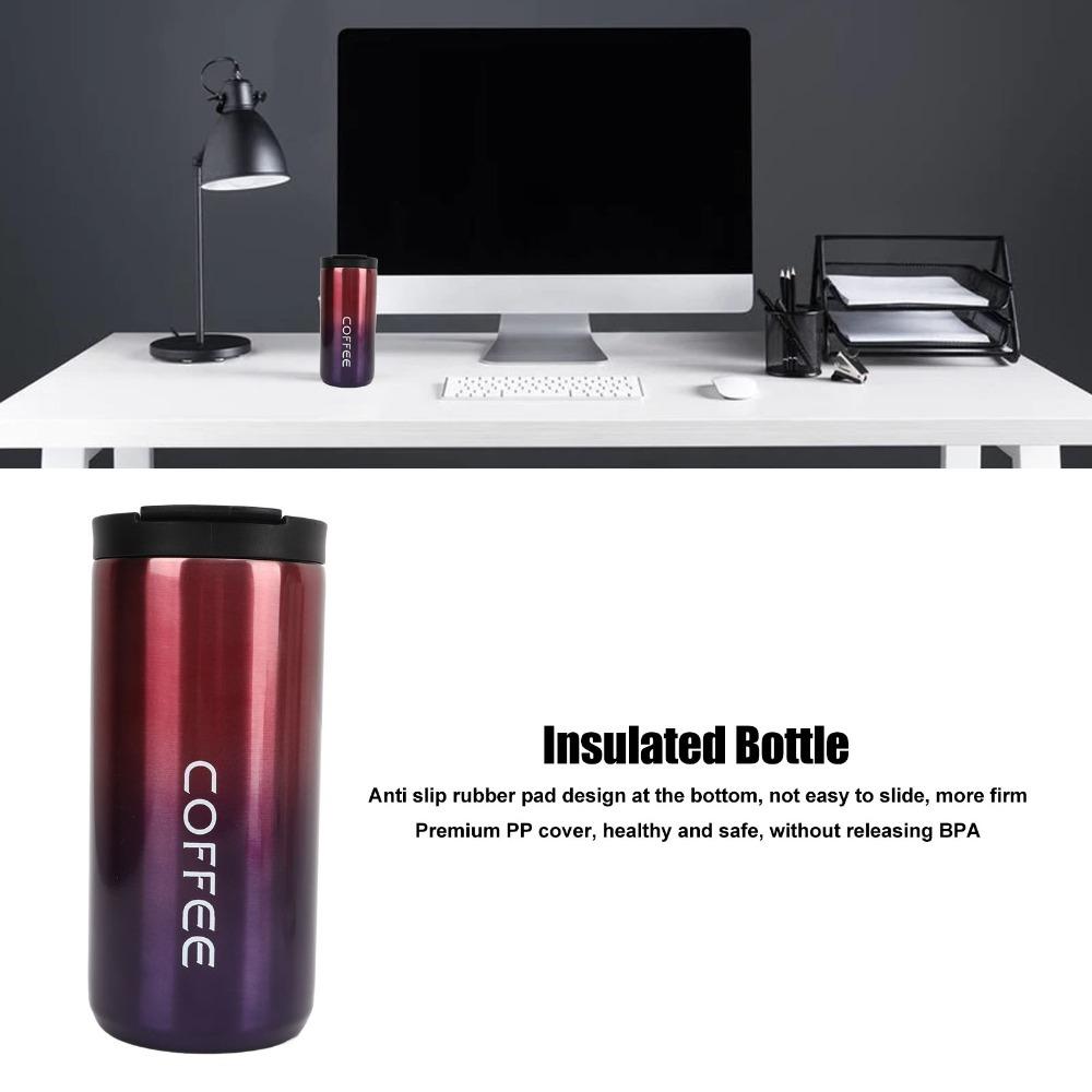 Gradient Travel Tumbler 304 Inner Water Bottle Durable Insulated Coffee Mug  Women