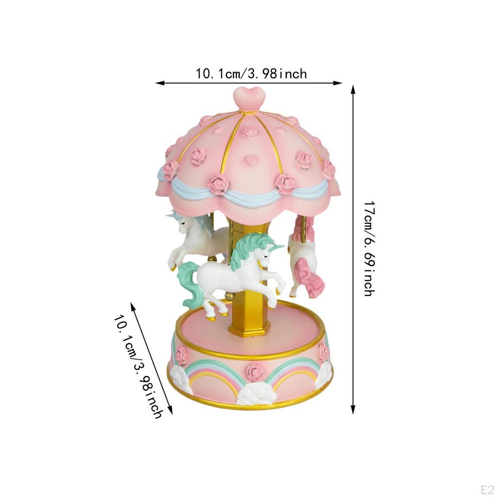 Handcrafted Carousel Music Box with LED Lights for Special Events