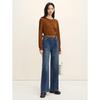 JUZUI Women's Plush-Lined Straight-Leg Jeans