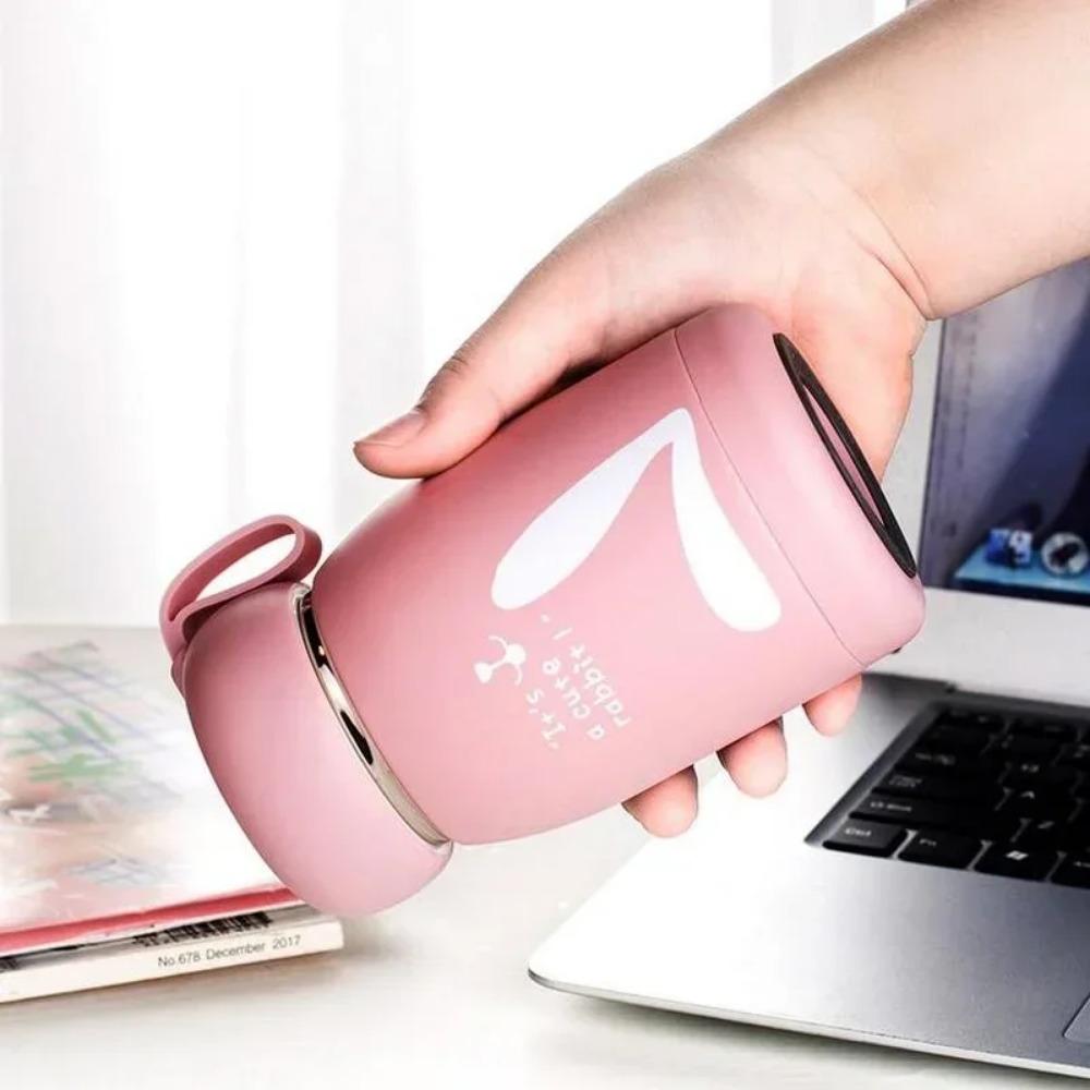 Mini 320ml Söt Termosflaska Bärbar Termosmugg Rostfritt Stål Isoleringsmugg Vakuumflaskor Vattenflaska för Flickor Barn Café