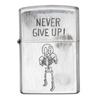 ZIPPO Lighter Silver Distressed Finish Funny Skull Etching 2UDS-GIVEUP