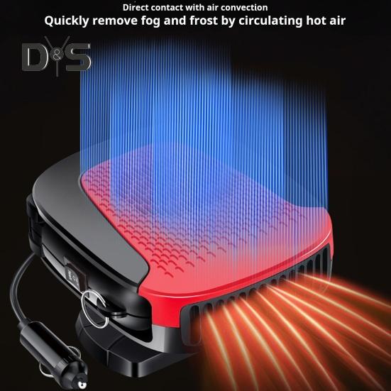 Car Heater Fan Defroster 12V Portable Windshield Defogger Fast Heating with Igniter Port Overheating Protection Low Noise Compact Cooling Fans for