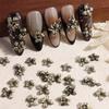 Vintage Gilded Flower Nail Rhinestones Nail Gems Kit Nail Art Charms DIY Nail Decoration Manicure Accessories Nail Salon