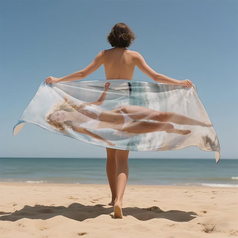 Bikini Beauty Pattern Beach Towel Soft Microfiber Quick Dry Sand Free for Swimming Yoga Camping Travel