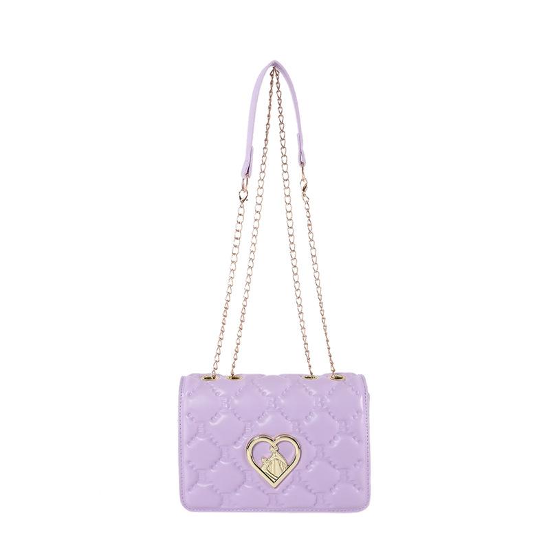 Commuter Texture Diamond 2025 Spring New Solid Color Love Hardware Indentation Shoulder Messenger Chain Small Square Women's Bag