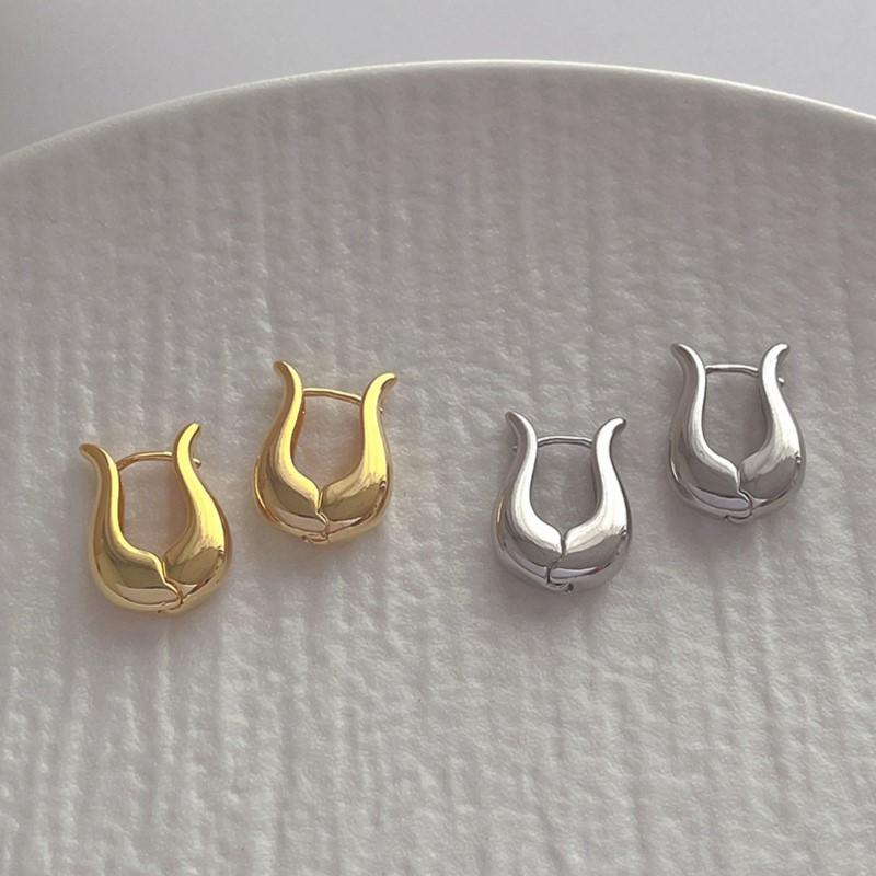 Geometric Simple U Shaped Hoop Earrings for Women French Vintage Ear Buckle Party Jewelry Gifts