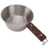 Sartén de Camping Acero Inoxidable 304 2000ML Mango de Madera Seguro Portátil para Senderismo al Aire Libre Picnic