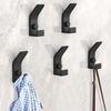 AIMOONSA Porte-manteau Mural 5 Pièces – Doubles Crochets Aluminium Noir Mat, Support 11 Kg