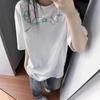 Summer White Short-sleeved T-shirt Women's New Design Sense Loose Oversize American Fun Half-sleeved Top