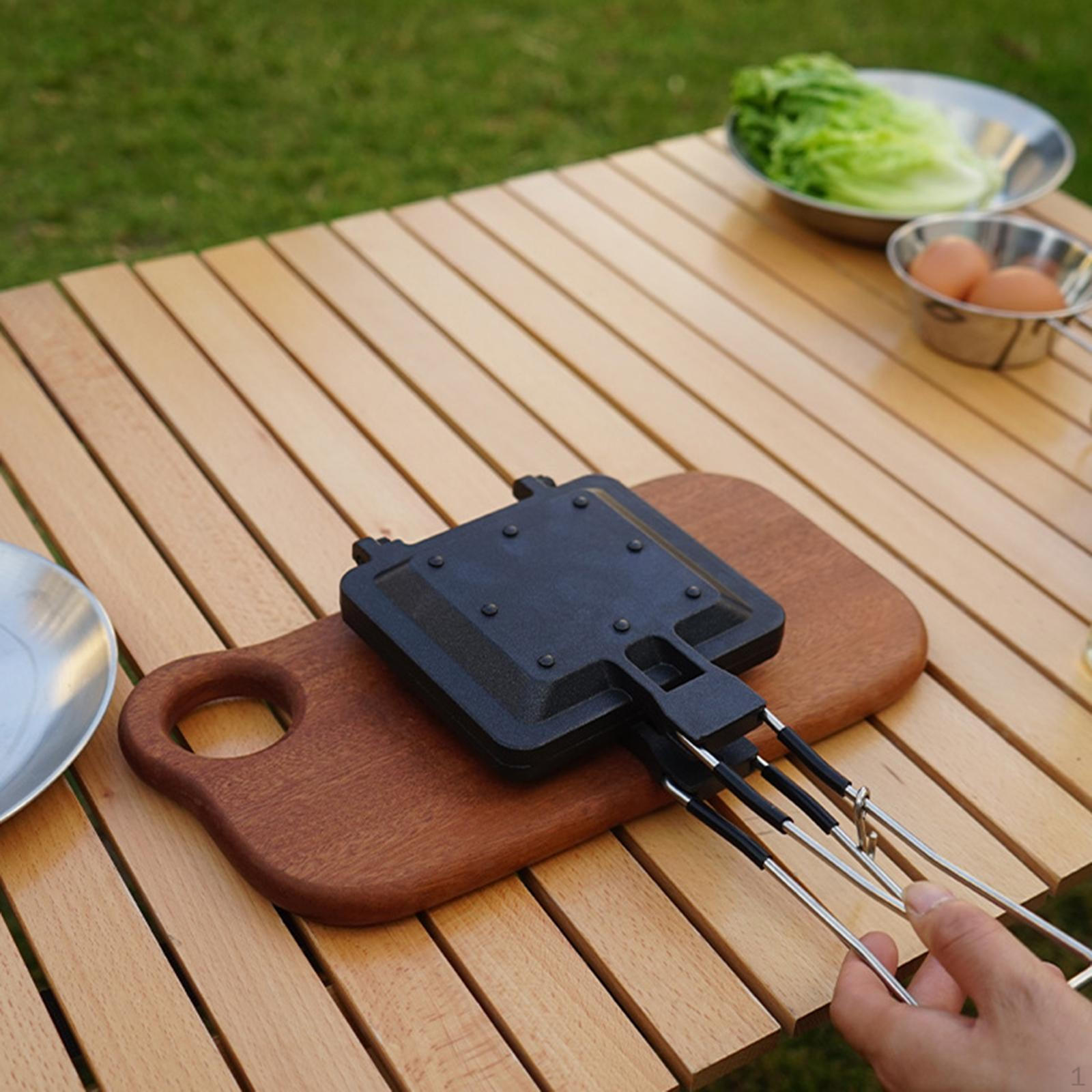 Double Sided Sandwich Baking Pan Maker Flip Grill Pan, Foldable Tray Frying for