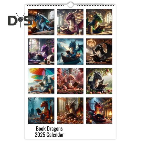 

2025 Книга Дракон Календарь Забавный Дракон Чтение Книга Ежемесячный Планировщик Настенный Календарь Домашний Офис Подвесной Ежемесячный Календарь Dragon