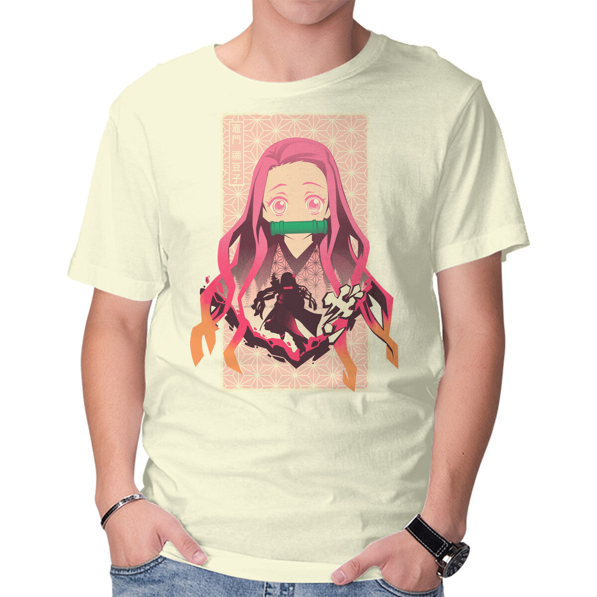 Unisex Crew Neck T-Shirt Nezuko Beauty Graphic Short Sleeve Casual Tee XXXL