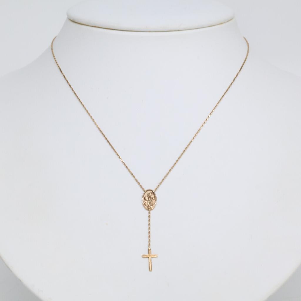 Enasoluna K10 Skinny Maria Medal Necklace Yellow GoldUsed