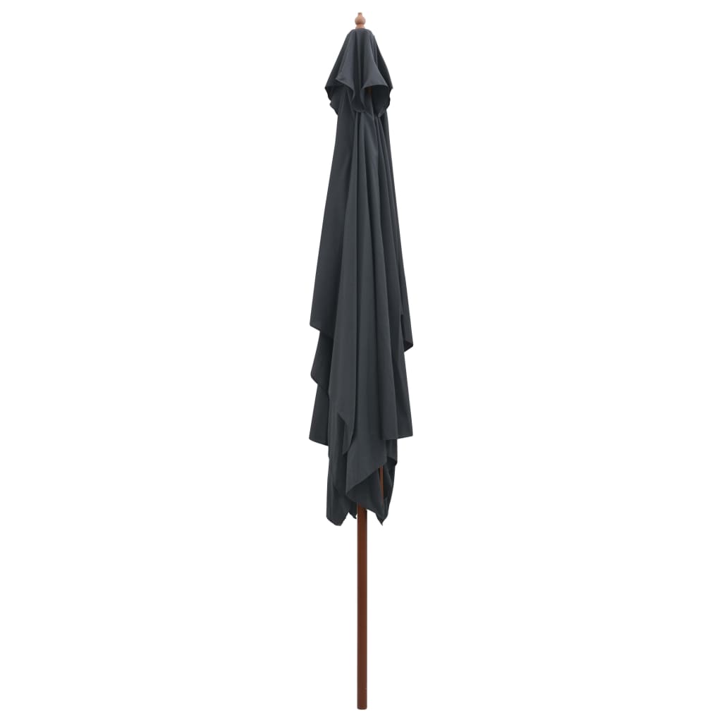 Wooden Mast Sun Umbrella 200 X 300 Cm Anthracite Grey