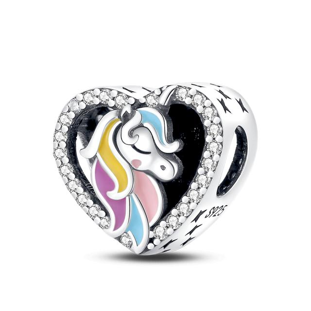 

Подвески 925 Originales Silver Rainbow Horse Series Очаровательные музыкальные наушники Подвеска Fit 925 Оригинальный браслет Женские украшения