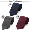 [Michiko London] Brand Necktie, Made In Japan, 100% Silk, Jacquard Weave, Pin Dot Pattern (Pattern A: Navy)