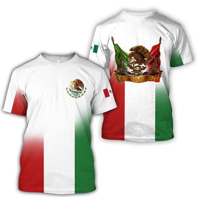 Men's T Shirts Mexico National Flag Print T Shirts Fashion 3D  Pattern Short Sleeve Clothing Oversized T-shirt Fashion Casual Top