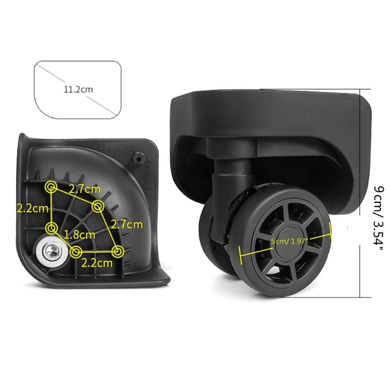 2 st Reservhjul för Resväska Kraftigt Rullhjul för Bagagebox Resväska 360 graders Svängbart Kit SilentWheel