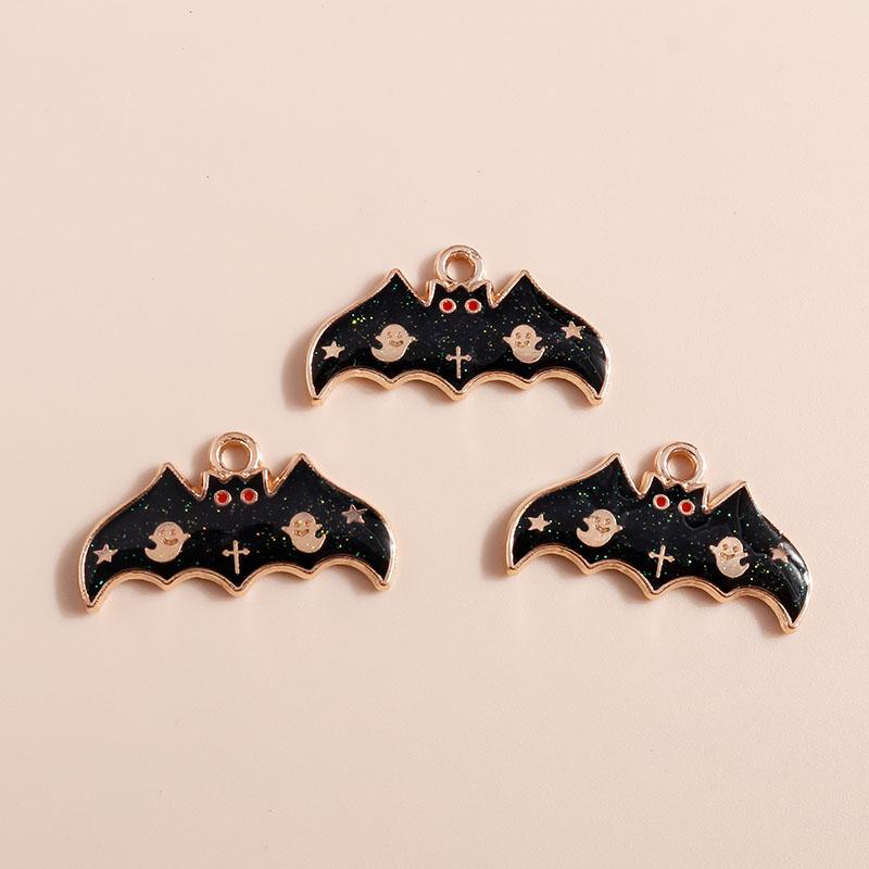 10pcs Mix Cute Enamel Halloween Charms Pumpkin Ghost Bat Charms Pendants for Jewelry Making DIY Earrings Necklace Accessories