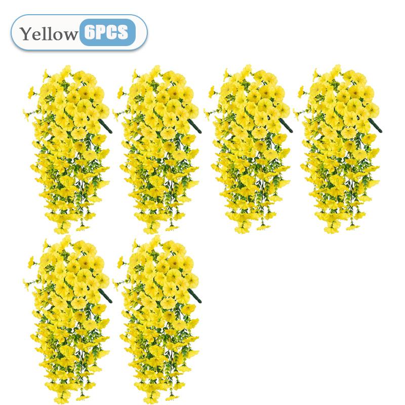 UV-Resistant Artificial Morning Glory Eucalyptus Hanging Decor Perfect for Home Garden Weddings Versatile Outdoor Holiday Decora