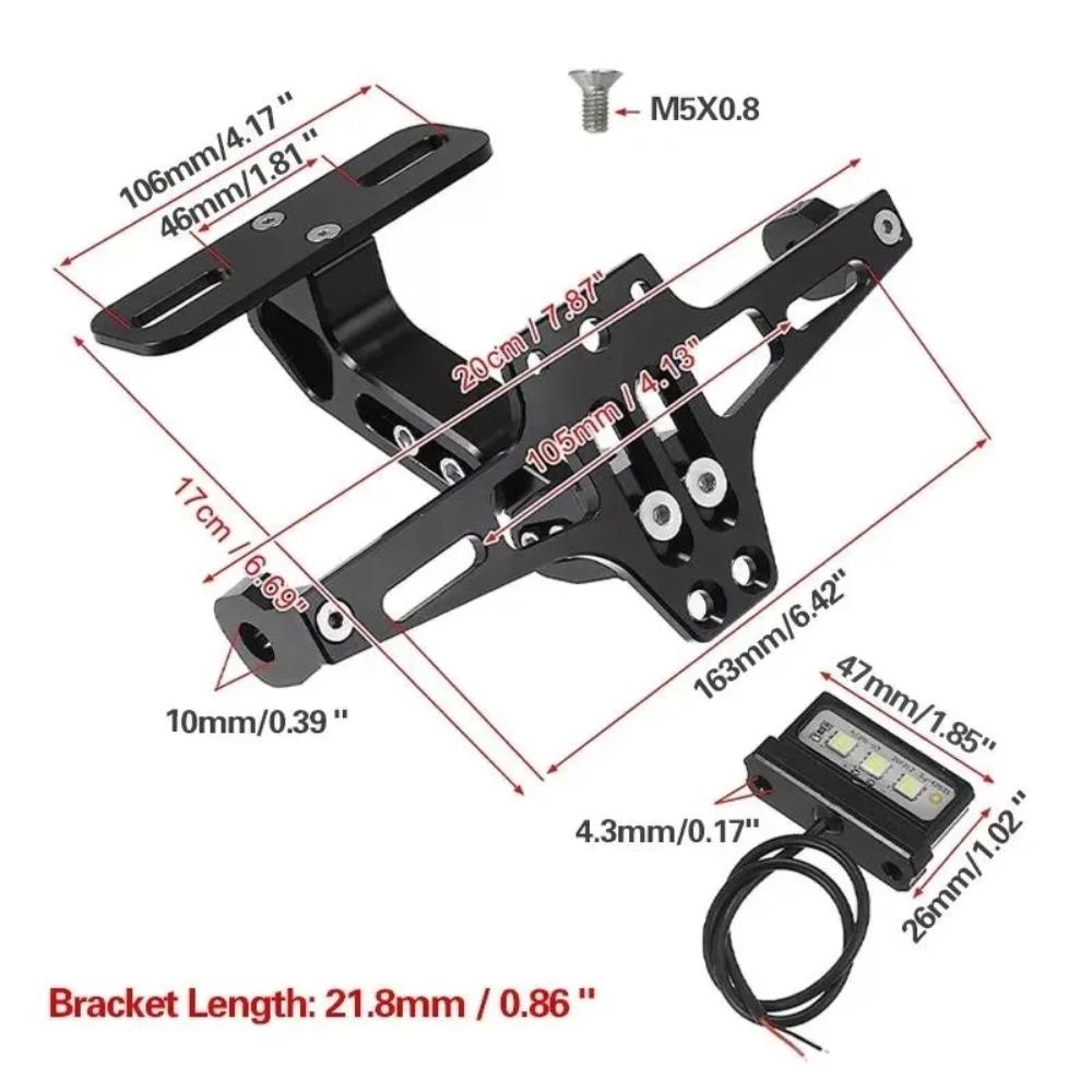 For Yamaha MT07 Kawasaki Z800 Honda for Universal Motorcycle License Plate Holder Number Plate Holder with Turn Signal Lights