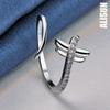 Bague ouverte en argent sterling 925 avec libellule et zircon AAA, bijou de mariage tendance