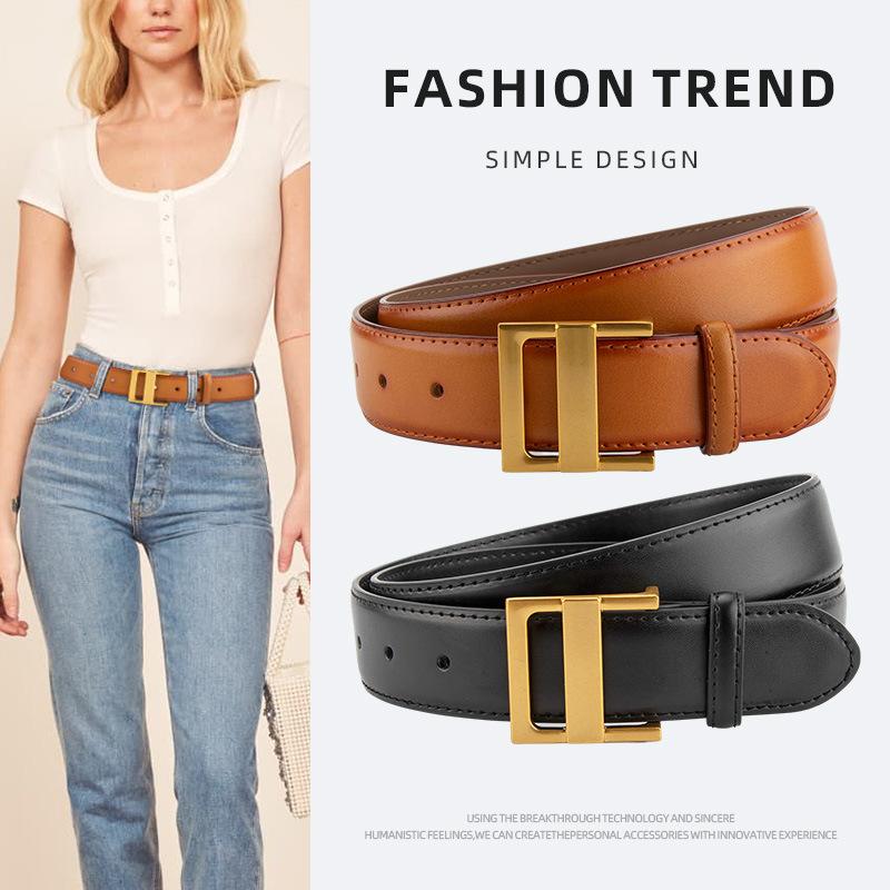 Waist-closing Belt for Ladies High-end Soft and Fashionable Versatile Jeans Genuine Leather Belt Decoration for Ladies