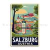 A Vintage Travel Art Of Salzburg Austria Metal Plaque Poster Customized Vintage Garage Plaques Cave Tin Sign Poster