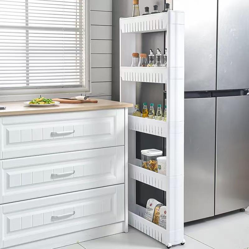 Multi-Layer Mobile Storage Rack for Dorms and Bathrooms