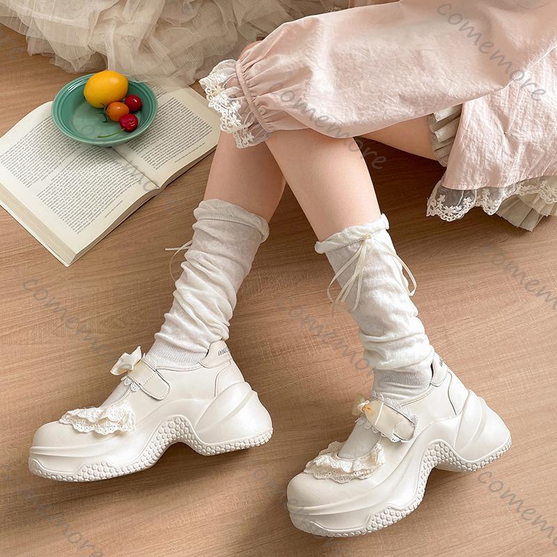 Feiern Sie Retro Ballettstil Sneaker Flacher Ausschnitt Dicke Sohle Einzelschuh für Damen Frühling Herbst Lässig Sport Mary Jane Schuhe