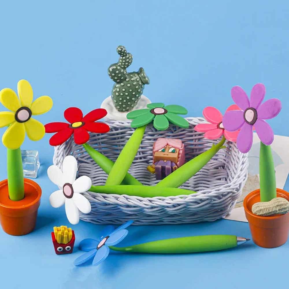 1 Piece Potted Plants Sunflower Ballpoint Pen Cute Kawaii Stationery Office School Supplies Creative Gift Funny