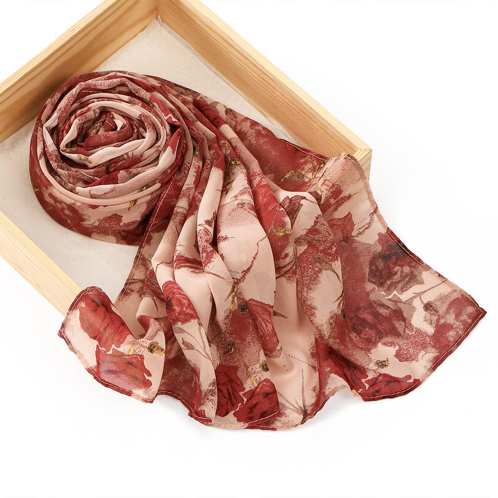 New Pattern Printed Chiffon Hijab Scarf For Woman Muslim Hijabs Shawl Fashion Long Wraps Female Headband Ethnic Islam Turban