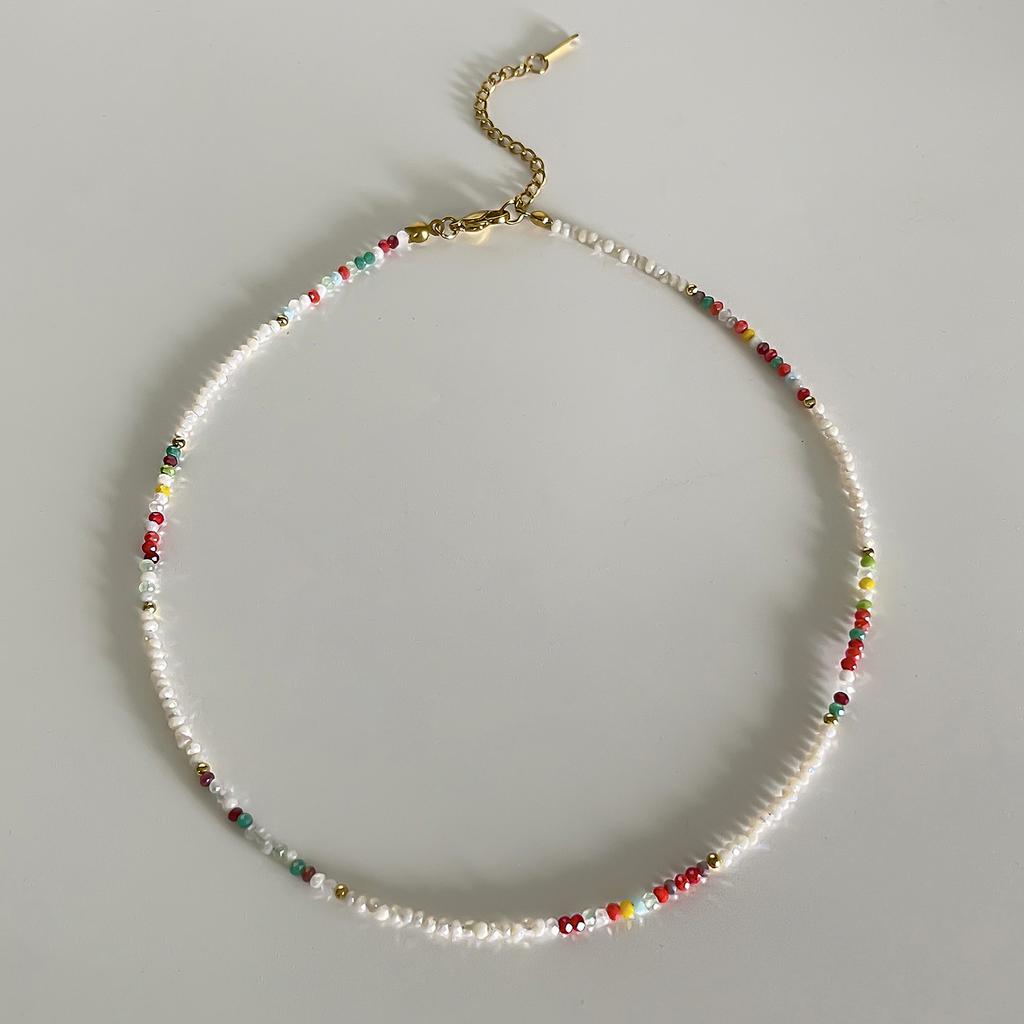 Ethnic Style Matte Bead Necklace Summer Outdoor Beach Body Chain Light Luxury Fashionable Necklace Women's Trendy Accessories