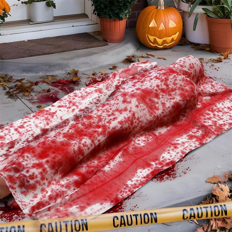 Halloween Fake Corpse Crime Scene Decoration Thick Cloth With Blood Prints Fake Corpse 59 In Back From The Grave For Party Decor
