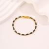  Titanium Steel European and American Light Luxury Style Straight Couple  Versatile Temperament Advanced Sense Color Zircon 