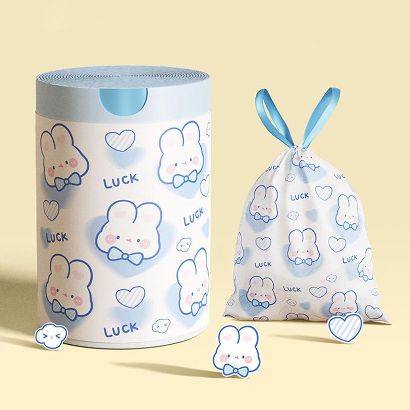 50 nebo 100 ks/role pytlů na odpadky, šňůrkové pytle, malé pytle na odpadky s kresleným králíkem, domácí kuchyňské pytle do koupelny