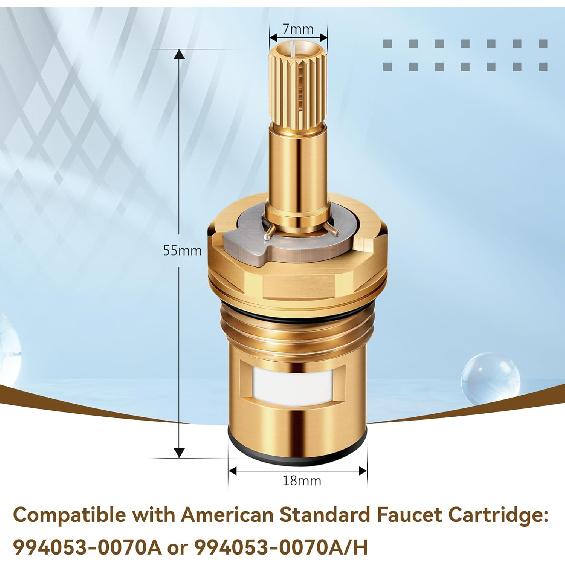 Enhon 2 Pack Faucet Cartridge Compatible with American Standard 994053-0070a or 994053-0070a/H Bathroom Kitchen Bathtub Faucet Stem Replacement,