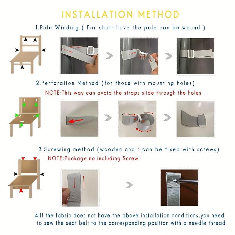 Three-point/Five Point Child Safety Belt Dining Chair Seat Belt Highchairs Safety Strap Baby Stroller Fixed Belt Accessories