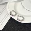 Women Fashion Light Luxury Hollow Circle Inlaid Zircon Ear Buckle Earrings