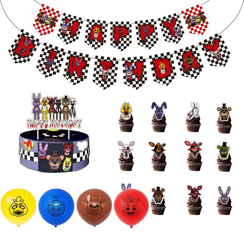 Nights At Five Freddys Fnaf Birthday Party Decor Supplies Set Balloon Banner