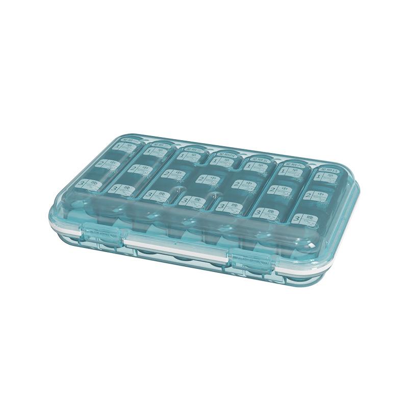 Weekly Pill Organiser 7-Day Medication Dispenser Portable Sealed Medication Storage Box Three-Meal Tablet Organiser